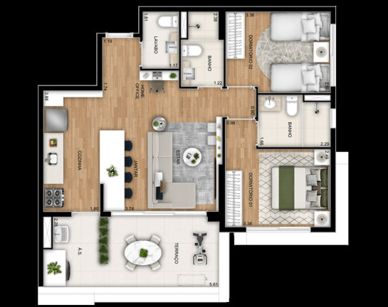 Imagem Apartamento com 2 Quartos à Venda, 100 m² em Parque Imperial - São Paulo