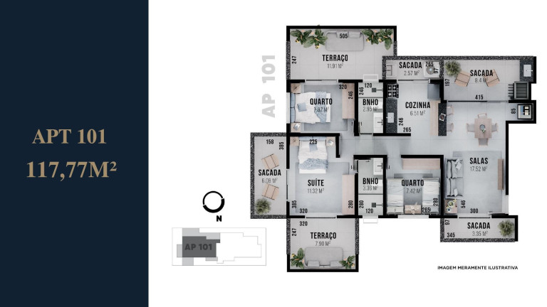 Imagem Apartamento com 3 Quartos à Venda, 117 m² em Santa Mônica - Uberlândia Imagem Apartamento com 3 Quartos à Venda, 117 m² em Santa Mônica - Uberlândia