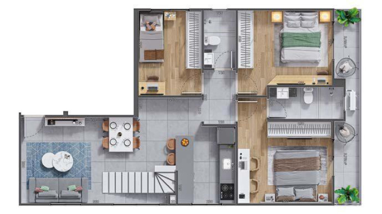 Imagem Apartamento com 2 Quartos à Venda, 155 m² em Novo Mundo - Curitiba