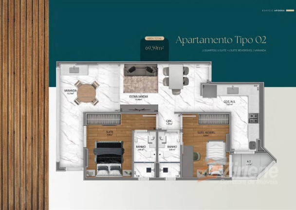 Imagem Apartamento com 2 Quartos à Venda, 66 m² em Enseada Azul - Guarapari Imagem Apartamento com 2 Quartos à Venda, 66 m² em Enseada Azul - Guarapari