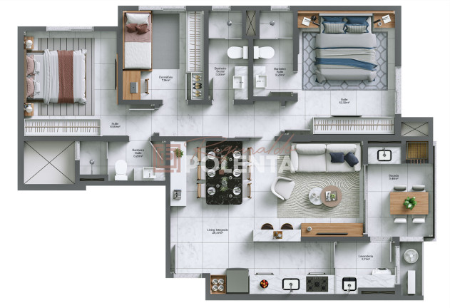 Imagem Apartamento com 3 Quartos à Venda, 94 m² em Michel - Criciúma
