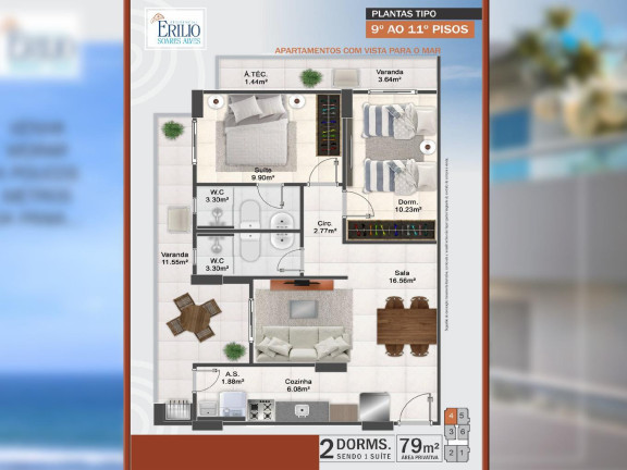 Imagem Imóvel com 2 Quartos à Venda, 73 m² em Maracanã - Praia Grande