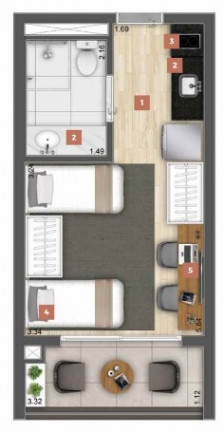 Imagem Studio com 1 Quarto à Venda, 27 m² em Santo Amaro - São Paulo