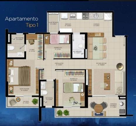 Imagem Apartamento com 3 Quartos à Venda, 90 m² em Guararapes - Fortaleza Imagem Apartamento com 3 Quartos à Venda, 90 m² em Guararapes - Fortaleza