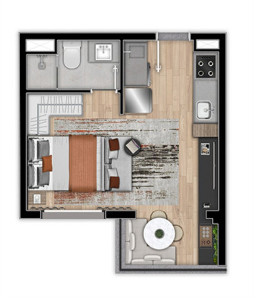 Imagem Imóvel com 1 Quarto à Venda, 28 m² em Brooklin Paulista - São Paulo