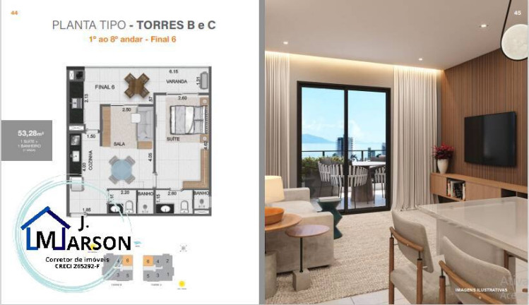 Apartamento com 1 Quarto à Venda, 54 m² em Parque Balneário Poiares - Caraguatatuba