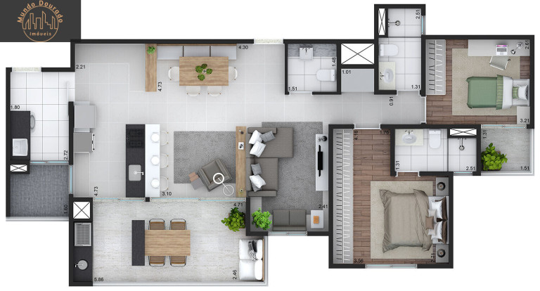 Imagem Apartamento com 3 Quartos à Venda, 105 m² em Vila Assunção - Santo André