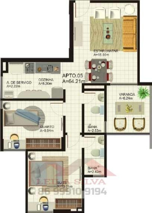 Imagem Apartamento com 2 Quartos à Venda, 64 m² em Fatima - Teresina Imagem Apartamento com 2 Quartos à Venda, 64 m² em Fatima - Teresina