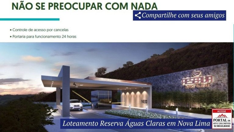 Terreno à Venda, 1.000 m² em Macacos - Nova Lima