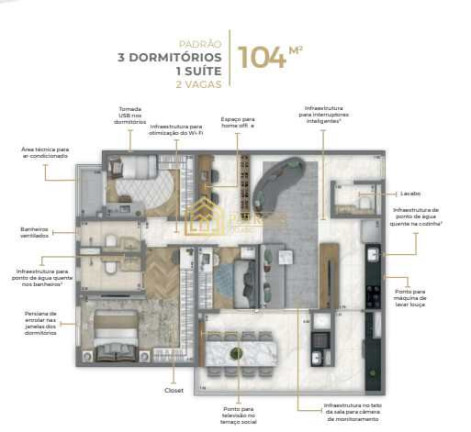 Imagem Apartamento com 3 Quartos à Venda, 104 m² em Jardim - Santo André Imagem Apartamento com 3 Quartos à Venda, 104 m² em Jardim - Santo André