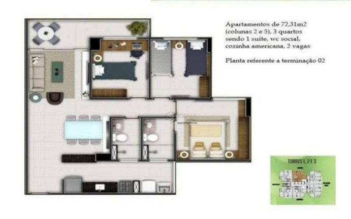 Imagem Apartamento com 3 Quartos à Venda, 72 m² em Presidente Kennedy - Fortaleza Imagem Apartamento com 3 Quartos à Venda, 72 m² em Presidente Kennedy - Fortaleza