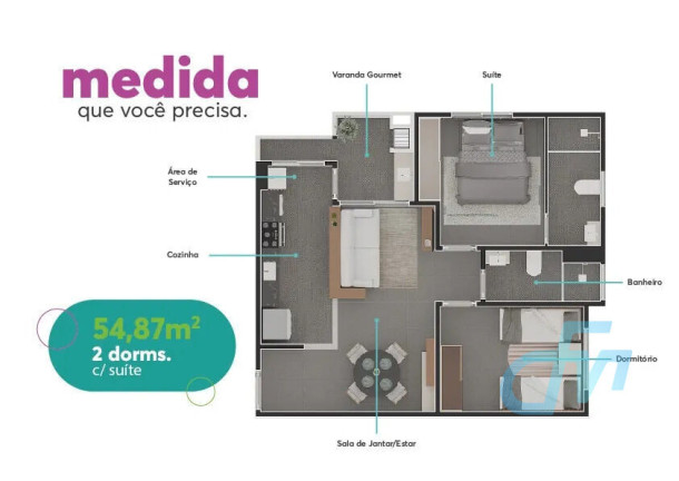Imagem Apartamento com 2 Quartos à Venda, 52 m² em Vila Cintra - Mogi Das Cruzes