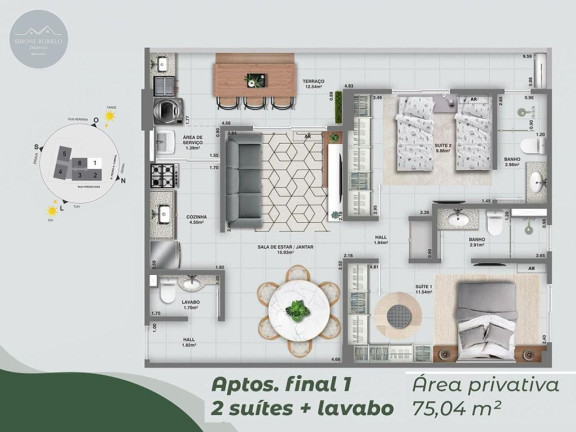 Imagem Apartamento com 2 Quartos à Venda, 75 m² em Aviação - Praia Grande