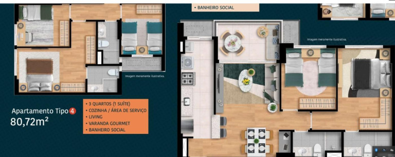 Imagem Apartamento com 3 Quartos à Venda, 80 m² em Piatã - Salvador Imagem Apartamento com 3 Quartos à Venda, 80 m² em Piatã - Salvador