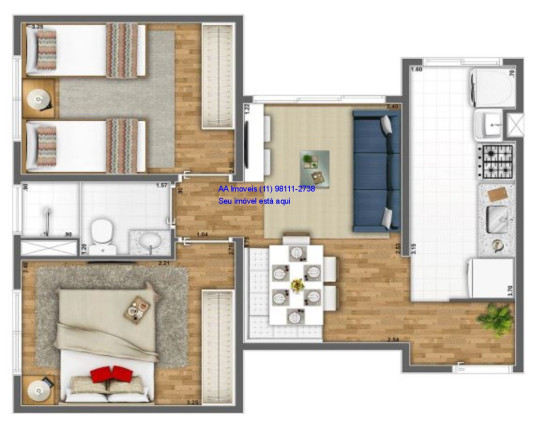 Imagem Apartamento com 2 Quartos à Venda, 42 m² em Jardim Portela - Itapevi