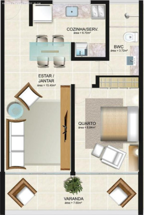 Imagem Apartamento com 1 Quarto à Venda, 46 m² em Porto De Galinhas - Ipojuca