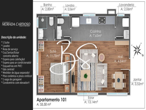 Imagem Apartamento com 1 Quarto à Venda, 55 m² em Dutra - Gramado Imagem Apartamento com 1 Quarto à Venda, 55 m² em Dutra - Gramado