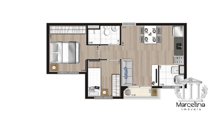 Apartamento com 2 Quartos à Venda, 37 m² em Jardim Mirante - São Paulo