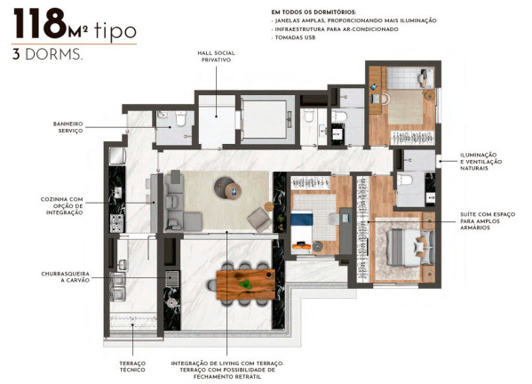 Imagem Cobertura com 3 Quartos à Venda, 252 m² em Jardim Aurélia - São Paulo