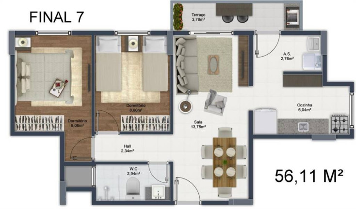 Imagem Apartamento com 2 Quartos à Venda, 56 m² em Mirim - Praia Grande Imagem Apartamento com 2 Quartos à Venda, 56 m² em Mirim - Praia Grande