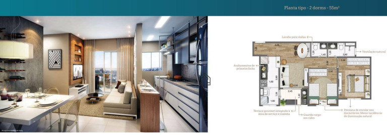 Apartamento com 2 Quartos à Venda, 54 m² em Vila Lusitânia - São Bernardo Do Campo