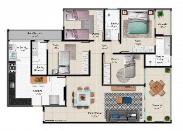 Imagem Imóvel com 4 Quartos à Venda, 124 m² em Praia Da Costa - Vila Velha