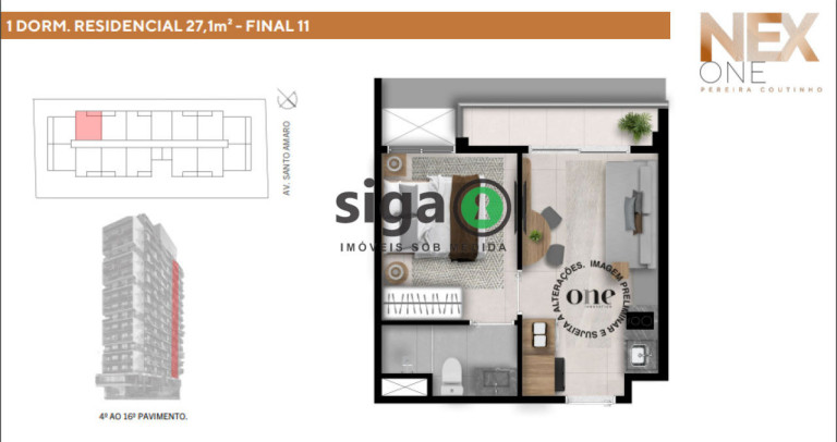 Apartamento com 1 Quarto à Venda, 27 m² em Vila Nova Conceição - São Paulo