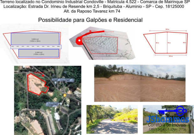 Imagem Terreno em Condomínio à Venda, 10 m² em Briquituba - Alumínio