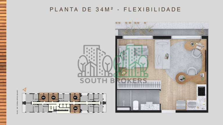Imagem Apartamento com 1 Quarto à Venda, 34 m² em Batel - Curitiba Imagem Apartamento com 1 Quarto à Venda, 34 m² em Batel - Curitiba