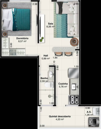 Casa com 1 Quarto à Venda, 31 m² em Antartica - Praia Grande