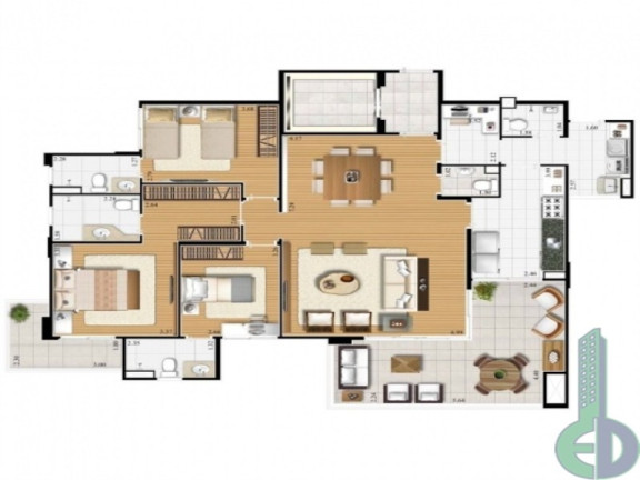 Imagem Apartamento com 3 Quartos à Venda, 144 m² em Campestre - Santo André