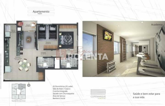 Imagem Apartamento com 2 Quartos à Venda, 62 m² em Centro - Criciúma