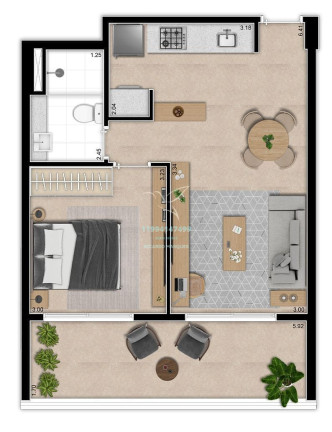 Imagem Apartamento com 1 Quarto à Venda, 53 m² em Moema - São Paulo