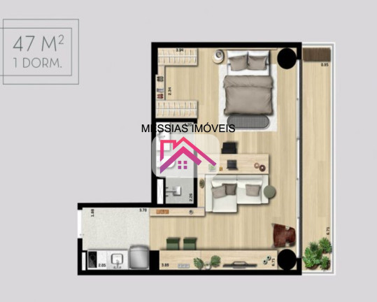 Imagem Imóvel com 1 Quarto à Venda, 47 m² em Pinheiros - São Paulo