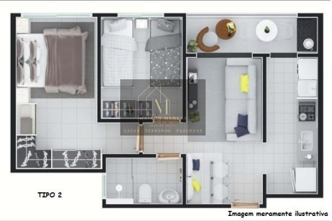 Imagem Apartamento com 2 Quartos à Venda, 50 m² em Wanel Ville - Sorocaba
