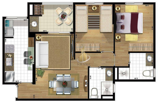 Imagem Apartamento com 2 Quartos à Venda, 67 m² em Jardim Oriente - São José Dos Campos