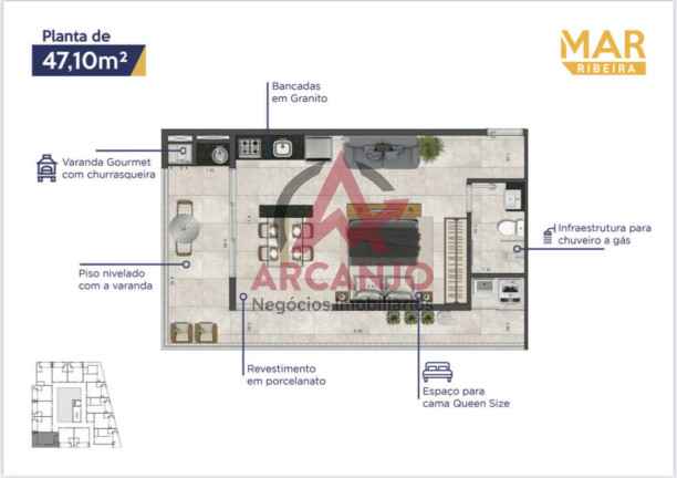 Imagem Apartamento com 1 Quarto à Venda, 37 m² em Saco Da Ribeira - Ubatuba