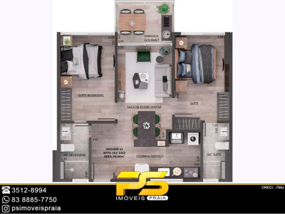 Imagem Apartamento com 2 Quartos à Venda, 140 m² em Bessa - João Pessoa Imagem Apartamento com 2 Quartos à Venda, 140 m² em Bessa - João Pessoa