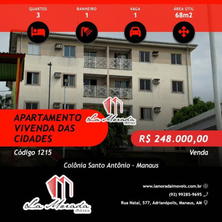 Imagem Apartamento com 3 Quartos à Venda, 68 m² em Colônia Santo Antônio - Manaus