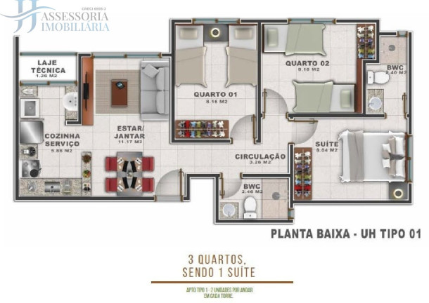 Imagem Apartamento com 3 Quartos para Alugar ou Temporada, 59 m² em Planalto - Natal Imagem Apartamento com 3 Quartos para Alugar ou Temporada, 59 m² em Planalto - Natal
