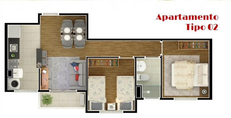 Imagem Apartamento com 2 Quartos à Venda, 46 m² em Nova Odessa Imagem Apartamento com 2 Quartos à Venda, 46 m² em Nova Odessa