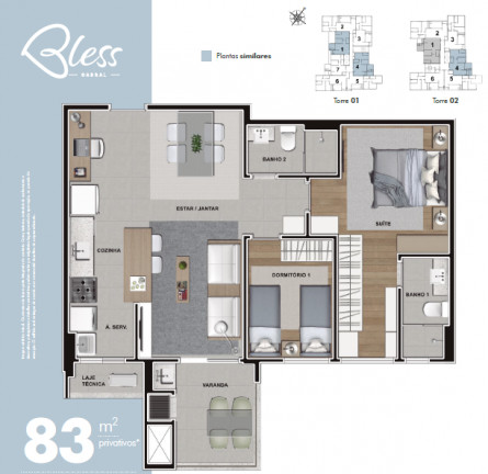 Imagem Apartamento com 2 Quartos à Venda, 83 m² em Cabral - Curitiba Imagem Apartamento com 2 Quartos à Venda, 83 m² em Cabral - Curitiba