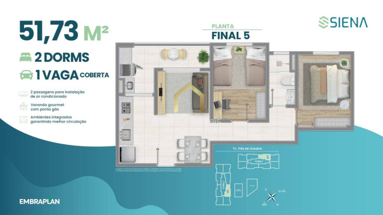 Imagem Apartamento com 2 Quartos à Venda, 49 m² em São Pedro - Osasco