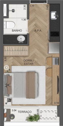 Imagem Studio com 1 Quarto à Venda, 35 m² em Pinheiros - São Paulo Imagem Studio com 1 Quarto à Venda, 35 m² em Pinheiros - São Paulo