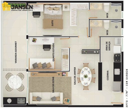 Imagem Apartamento com 2 Quartos à Venda, 65 m² em Manaíra - João Pessoa