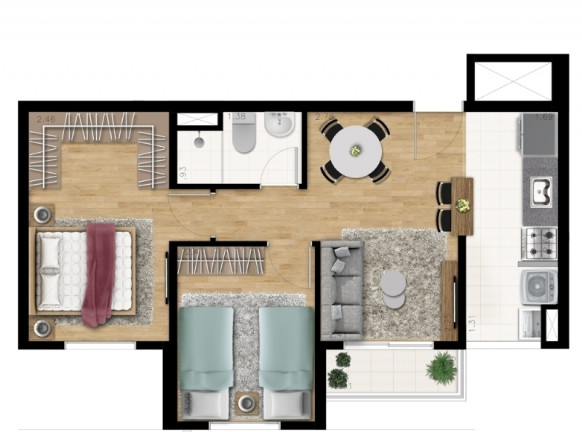 Imagem Apartamento com 2 Quartos à Venda, 46 m² em Vila Curuçá - São Paulo Imagem Apartamento com 2 Quartos à Venda, 46 m² em Vila Curuçá - São Paulo