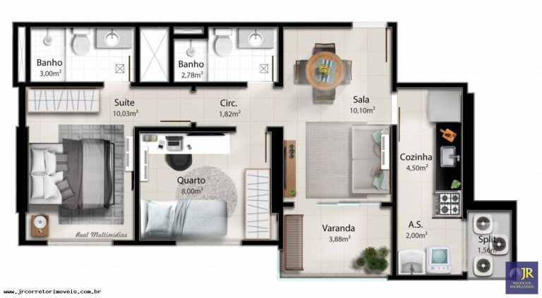 Imagem Apartamento com 2 Quartos à Venda, 58 m² em Jockey De Itaparica - Vila Velha