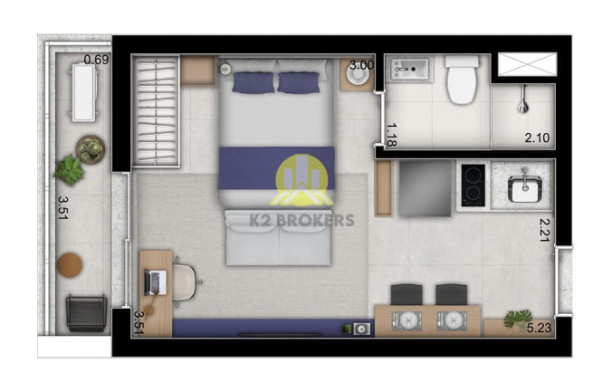 Imagem Studio com 1 Quarto à Venda, 24 m² em Pinheiros - São Paulo Imagem Studio com 1 Quarto à Venda, 24 m² em Pinheiros - São Paulo