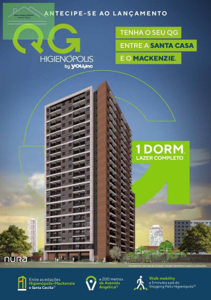 Apartamento com 1 Quarto à Venda, 25 m² em Vila Buarque - São Paulo