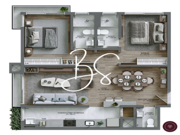 Imagem Apartamento com 2 Quartos à Venda, 76 m² em Avenida Central - Gramado Imagem Apartamento com 2 Quartos à Venda, 76 m² em Avenida Central - Gramado